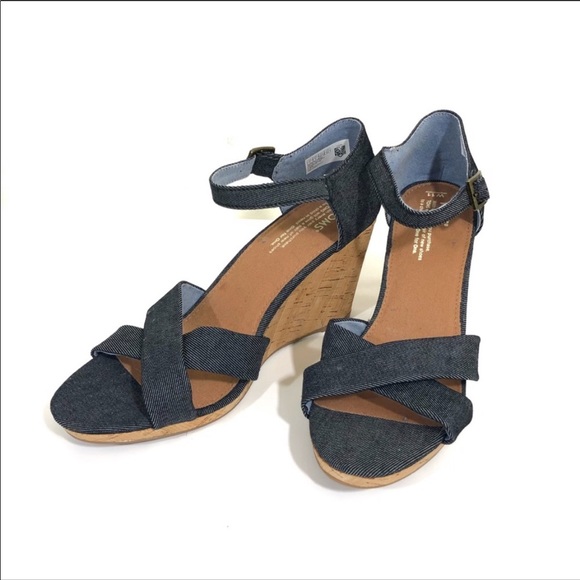 Toms Shoes Womens Sienna Casual Wedge Heel Ankle Strap Poshmark